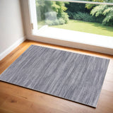 3' X 5' Gray and White Abstract Power Loom Washable Non Skid Area Rug