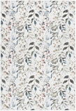 3' X 5' Green and Ivory Floral Power Loom Washable Non Skid Area Rug