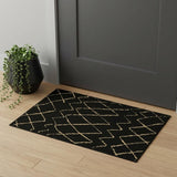 2' X 4' Beige And Black Floral Distressed Area Rug