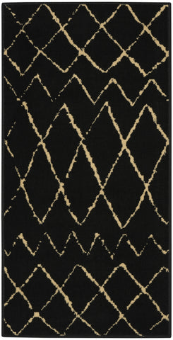 2' X 4' Beige And Black Floral Distressed Area Rug