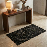 3' X 5' Beige and Black Abstract Power Loom Area Rug