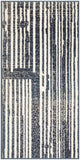 2' X 4' Blue and Gray Striped Power Loom Area Rug