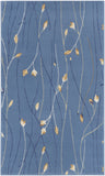 3' X 5' Blue and Beige Floral Vines Power Loom Area Rug