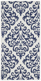 2' X 4' Blue And White Damask Area Rug