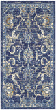 3' X 5' Blue and Gold Oriental Power Loom Area Rug