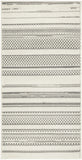 2' X 4' Gray and Ivory Striped Power Loom Distressed Area Rug