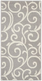 2' X 4' Gray and Ivory Floral Vines Power Loom Area Rug