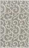 3' X 5' Gray and Pink Floral Vines Power Loom Area Rug
