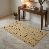 3' X 5' Ivory and Black Floral Power Loom Area Rug