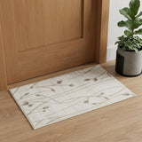 2' X 4' Beige And Ivory Floral Area Rug
