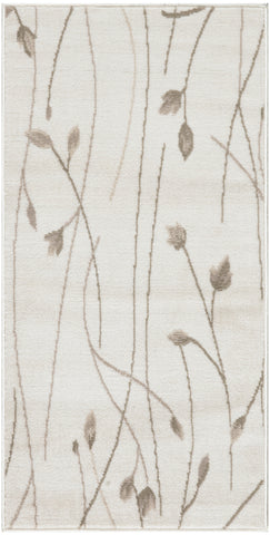 2' X 4' Beige And Ivory Floral Area Rug