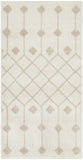 2' X 4' Beige and Ivory Moroccan Power Loom Area Rug