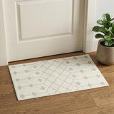 2' X 4' Beige and Ivory Moroccan Power Loom Area Rug