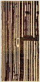 2' X 4' Tan Black and Red Striped Non Skid Area Rug