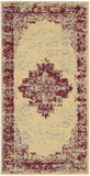 2' X 4' Cream Gray And Red Medallion Distressed Area Rug