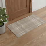 2' X 4' Brown And Ivory Plaid Area Rug