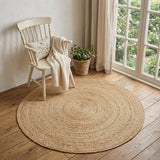 3' Natural Jute Flatweave Handmade Round Rug