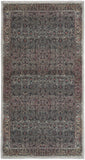 2' X 4' Blue and Yellow Oriental Power Loom Distressed Washable Non Skid Area Rug