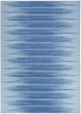 5' X 7' Blue Ombre Distressed Non Skid Area Rug