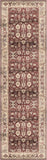 8' Red and Ivory Oriental Distressed Non Skid Runner Rug