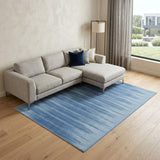 6' X 9' Blue Ombre Distressed Non Skid Area Rug