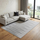 6' X 9' Gray Ombre Distressed Non Skid Area Rug