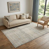 5' X 8' Beige And Ivory Geometric Area Rug