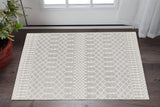 2' X 4' Gray and Ivory Moroccan Power Loom Washable Area Rug