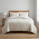 Ivory Geometric Queen Cotton Coverlet