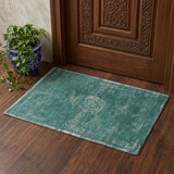 3' X 5' Gray and Green Medallion Non Skid Area Rug