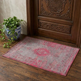 3' X 5' Gray and Pink Medallion Non Skid Area Rug