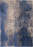 3' X 5' Blue and Gray Abstract Non Skid Area Rug