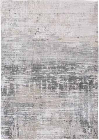 3' X 5' Gray and White Abstract Non Skid Area Rug