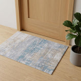 3' X 5' Blue and Yellow Abstract Non Skid Area Rug