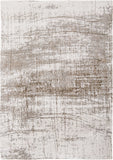 3' X 5' Gray and Beige Abstract Non Skid Area Rug