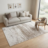 5' X 7' Gray and Beige Abstract Non Skid Area Rug