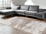 7' X 9' Gray and Beige Abstract Non Skid Area Rug