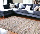 6' X 8' White Oriental Non Skid Area Rug