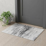 3' X 5' Black and White Abstract Non Skid Area Rug