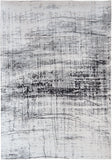 5' X 7' Black and White Abstract Non Skid Area Rug