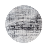 8' Black and White Round Abstract Non Skid Area Rug