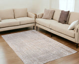 5' X 7' Gray and Yellow Chevron Non Skid Area Rug