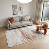 6' X 8' Gray and Yellow Abstract Non Skid Area Rug