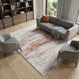 7' X 9' Gray and Yellow Abstract Non Skid Area Rug