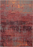 6' X 8' Red and Gray Abstract Non Skid Area Rug