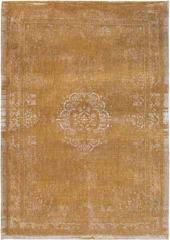 5' X 7' Orange and White Medallion Non Skid Area Rug