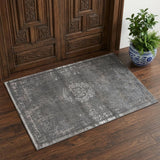3' X 5' Gray Medallion Non Skid Area Rug