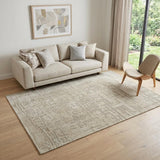 5' X 7' Gray And Beige Abstract ,Washable, Area Rug
