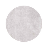 8' White Round Abstract Non Skid Area Rug