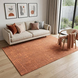 5' X 7' Orange Abstract Non Skid Area Rug